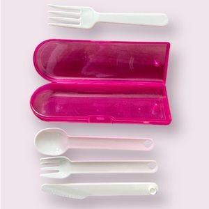 Decor Reusable Portable Lunch Box Cutlery Set in Pink